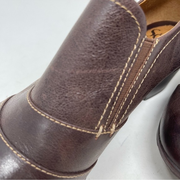 Söfft Shoes Womens 7.5M Brown Leather Upper Lining Slip On Block Heels Round Toe - Picture 15 of 16